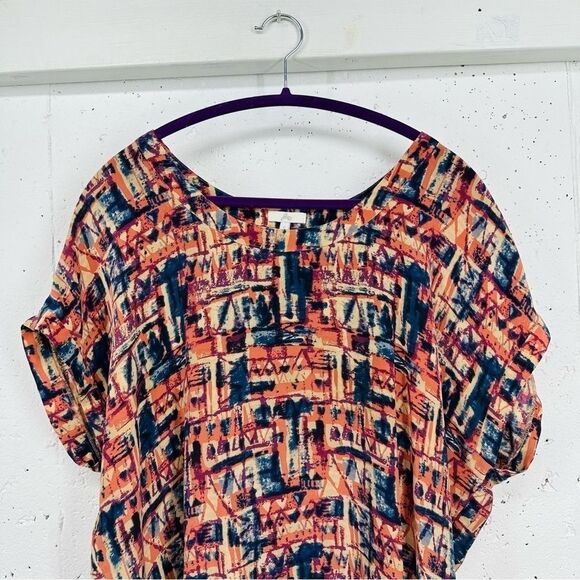 Joie size Small Pink and Blue Silk Oversized Blouse - Picture 7 of 12